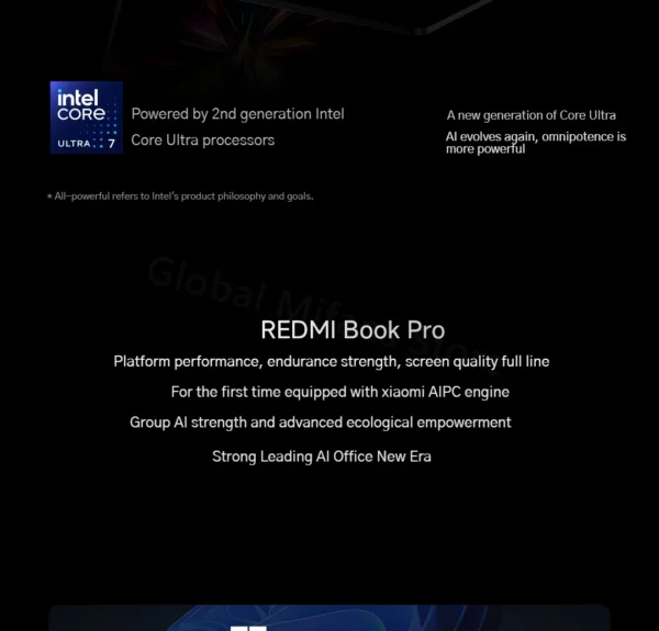 Xiaomi Redmi Book Pro 16 2025 ordinateur portable Intel Core Ultra 7 255H/Ultra 5 225H processeur ordinateur portable 32G DDR5 + 1T SSD bureau Ultrabook – Image 12