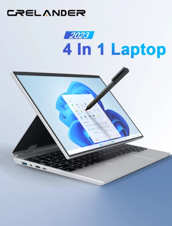 CRELANDER Ordinateur portable 2 en 1 avec écran tactile rotatif à 360 °, Windows 11, Intel N5105, 16 Go de RAM, 14 pouces – Image 8