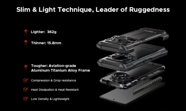 Version mondiale DOOGEE Blade20 Play 5G téléphone robuste 6.6 "HD + 90Hz 8GB 256GB 10300mAh batterie 50MP caméra Android 15 téléphone portable – Image 22