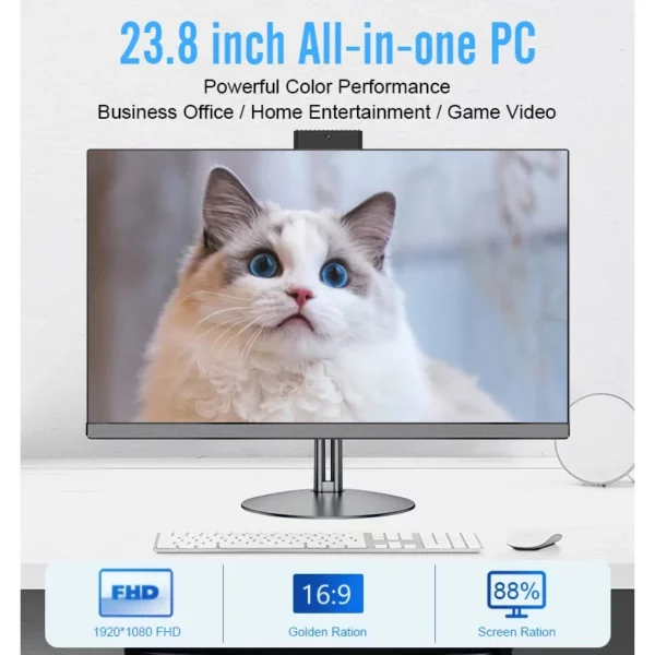Aio Lcd Pc ordinateur bureau tout en un ordinateur tout en un In-Ter Core I5 tout en un ordinateur de bureau I7 16 Gb 23 pouces avec caméra – Image 2
