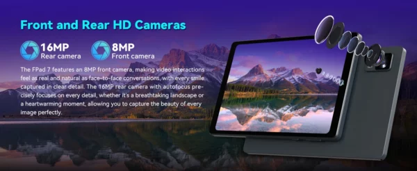Headwolf FPad7 8.4 pouces tablette Android14 MTK dimension 7050 CPU 2560x1600 IPS/16GB + 256GB/6500mAh/4G LTE tablettes – Image 21