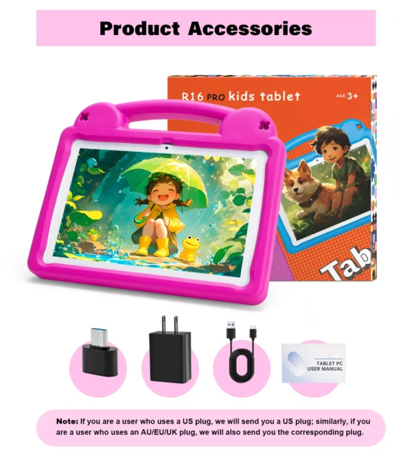 ANRY-Tablette Android 15 pour enfants, tablettes à écran HD, cadeaux pour enfants, 8 Go de RAM, 4 + 4 extensions, 64 Go, Dean A523, 2025 GHz, 10.1 Mah, 2.0 pouces, 5000 – Image 8