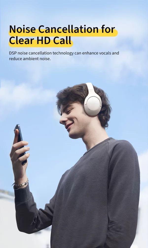 QCY-Écouteurs sans fil et filaires H3 Lite ANC, Bluetooth 5.3, casque supra-auriculaire pliable, son HIFI, 60 heures de lecture, écouteurs pour touristes allergiques – Image 14