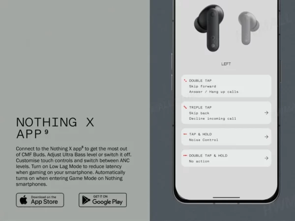 CMF by Nothing Buds avec suppression active du bruit ANC de 42 dB, mode transparent IP54, Bluetooth 5.3, version globale – Image 23