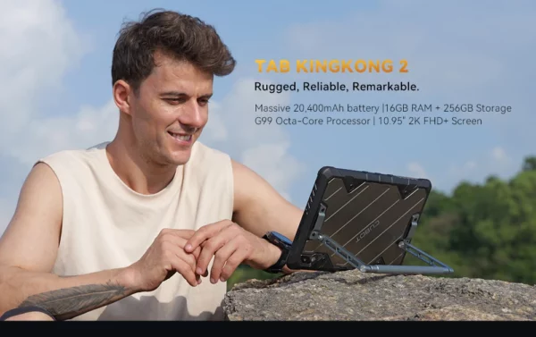 Cubot TAB KingKong 2, robuste tablette Android 14, Helio G99, Octa-core, Batterie 20400mAh, 16 Go de RAM (8 Go + 8 Go étendus), 256 Go de ROM, MIL-STD-810H étanche, Écran 10,95" 2K, double 4G tablets android 2024 – Image 9