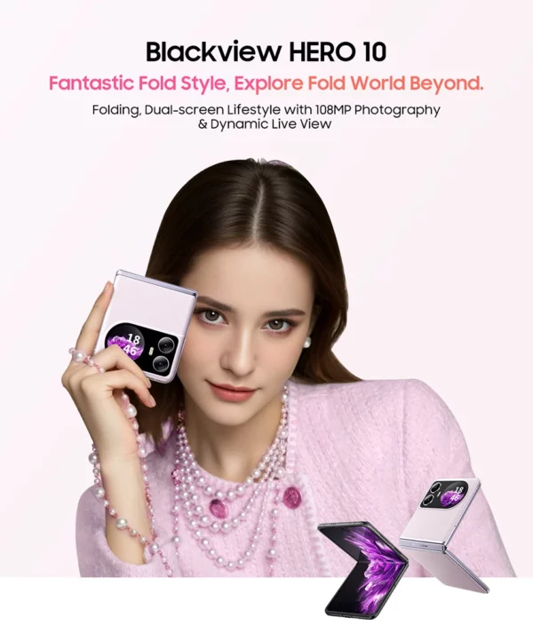 Blackview HERO 10-Smartphone avec Écran Pliant AMOLED de 6.9 Pouces, 12 Go de RAM et 256 Go de ROM, Caméra MTK 108MP, Helio G99, Première Mondiale – Image 11