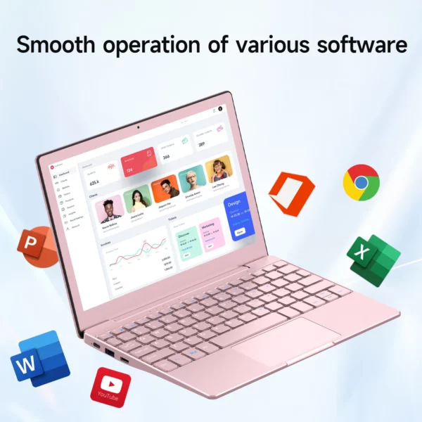 TOPOSH mini ordinateur portable 10,1 pouces, système Windows 11, processeur Intel, disque dur 12GRAM + 256SSD, petit ordinateur netbook portable intel J4105 – Image 4