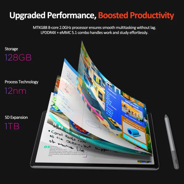 Lenovo Zhaoyang tablette K10 M11 8G + 128G 10.95 pouces 90hz MediaTek Helio G88 7700mAh Original apprentissage bureau divertissement onglet – Image 6