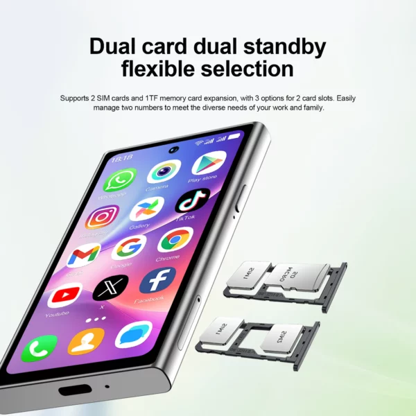 SERVO S27 Mini réseau 3G petit Smartphone 4.0 pouces affichage 2GB RAM 16GB ROM double SIM reconnaissance faciale Android petits téléphones intelligents – Image 5