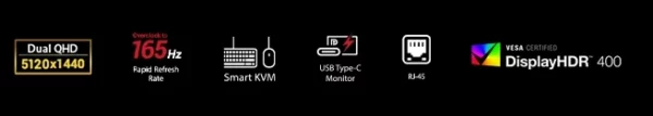 ASUS ROG Strix-Moniteur IPS incurvé rapide, XG49WCR 49, 5120x1440, taux de rafraîchissement de 165Hz, luminosité de 450Wind/ m2, USB Type-C – Image 8