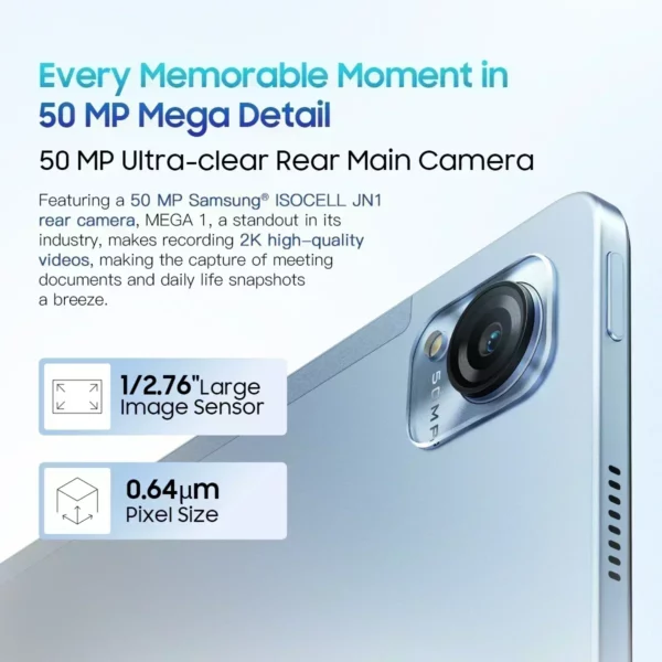 Blackview MEGA 1 tablettes 11.5 "2.4K 120Hz affichage 50MP caméra 12GB 256GB 8800mAh 33W charge Widevine L1 Android Pad PC – Image 5