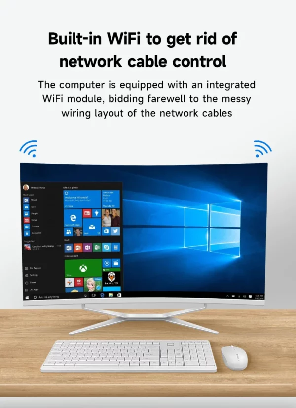 Ordinateur tout-en-un 1K 32 pouces (Intel i7-3770S, RAM 16 Go, SSD 1024 Go, Windows 11 Pro), blanc, clavier anglais – Image 8