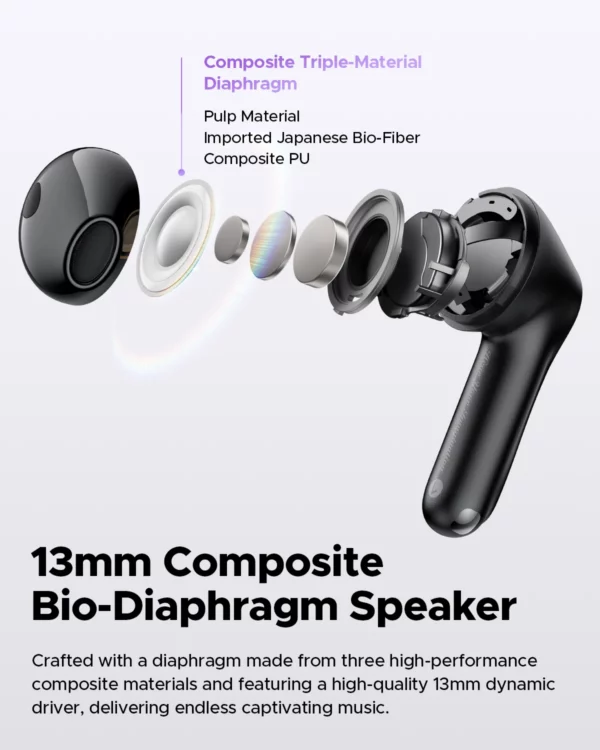 SoundPEATS-Écouteurs sans fil Air5 ANC Bluetooth 5.4, audio haute résolution, aptX lossless,CVC V8.0,6MIC AI, réduction du bruit des appels, IPX5 – Image 13