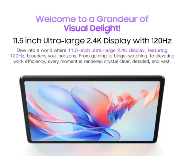 Blackview MEGA 1 tablettes 11.5 "2.4K 120Hz affichage 50MP caméra 12GB 256GB 8800mAh 33W charge Widevine L1 Android Pad PC – Image 18