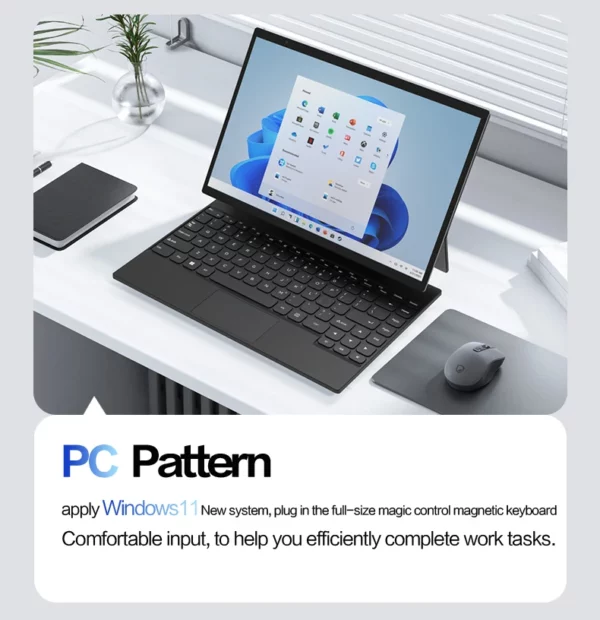 CRELANDER Ordinateur portable 2 en 1 , écran IPS 14 pouces (2240 ​​x 1440), processeur Intel 12e génération DDR4, SSD M2 16 Go/32 Go, Windows 11, tablette PC, ordinateur portable – Image 14