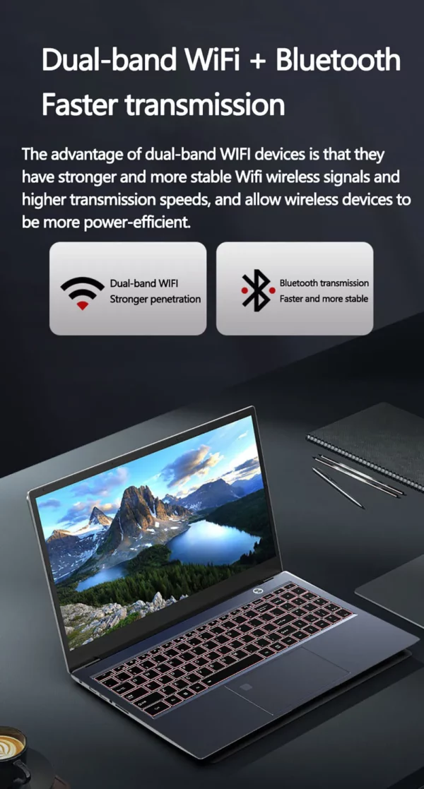 Ordinateur portable 15.6 pouces Intel I7-1355U NVIDIA MX450 clavier rétro-éclairé 32GB RAM 2 to SSD DDR4 Win11 déverrouillage par empreinte digitale ordinateur de jeu – Image 24