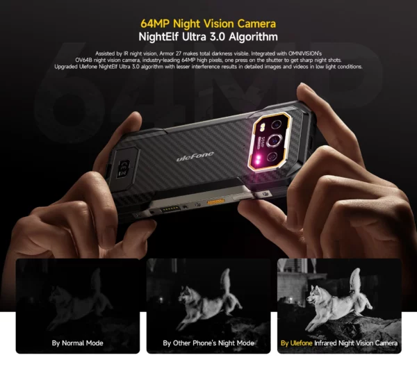 【Première mondiale】 Ulefone Armor 27 4G 10600mAh Téléphone robuste 24 Go + 256 Go Android 14 Smartphone 6,78" FHD 120 Hz Vision nocturne Global – Image 25
