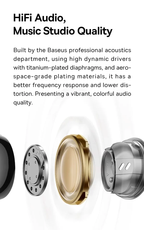 Baseus Bowie M2s -48dB ANC écouteurs sans fil Bluetooth 5.3 casque Audio spatial 3D qualité HiFi 0.038 "écouteurs à faible latence – Image 18