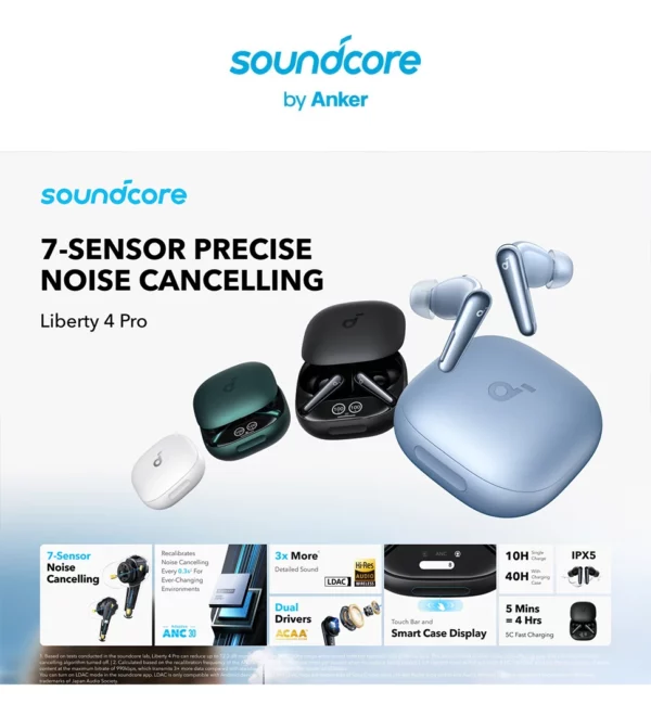 Soundcore par Anker Liberty 4 Pro suppression du bruit écouteurs sans fil écouteur Bluetooth sans fil Bluetooth écouteurs casque – Image 10