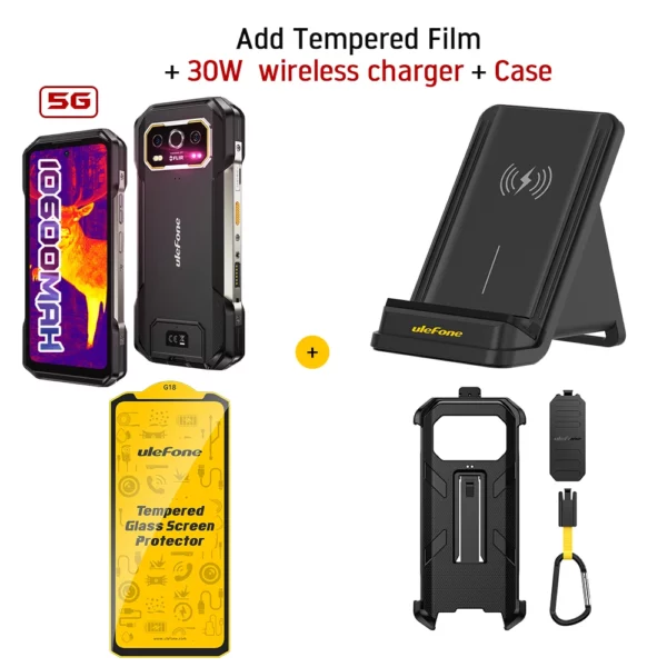 Téléphone robuste Ulefone Armor 27T Pro 5G 10600mAh Smartphone Android 14 50MP + 64MP Caméra nocturne 6,78" 120Hz 24GB + 256GB NFC Téléphone portable – Image 8