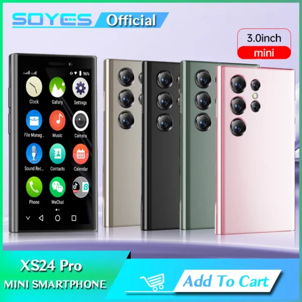 SOYES-Mini smartphone, XS24 Pro, RAM 2 Go, ROM 16 Go, 1000mAh, Android 9.0, téléphone intelligent, compact, réseau 3G, pour touristes