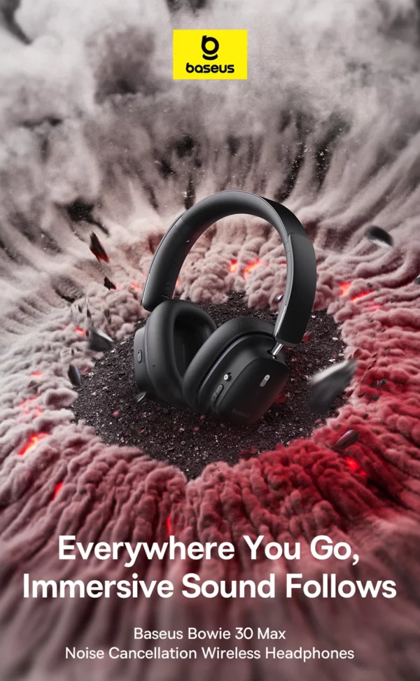 Baseus Bowie 30 Max casque Bluetooth 45dB suppression du bruit hi-res LDAC sur l'oreille casque 3D Audio spatial écouteur sans fil – Image 8