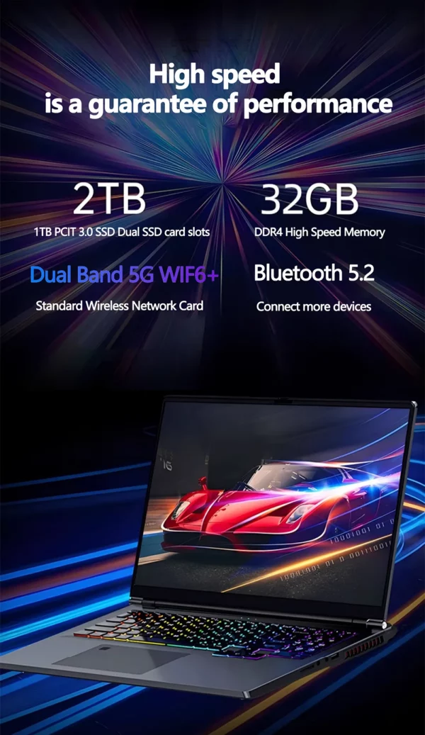PC 16 pouces Intel Core i9-12900H NVIDIA RTX 3060 6G ordinateur 64GB DDR4 4TB SSD HD caméra WiFi5 BT5.2 ordinateur Portable de jeu – Image 18