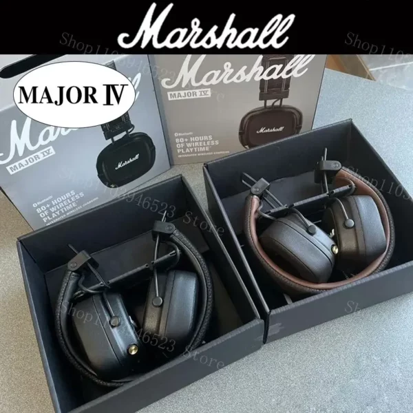 Marshall Major IV 4 casque Bluetooth basses profondes/conception ergonomique/plus de 80 heures de lecture écouteur pliable sport casque sans fil – Image 10