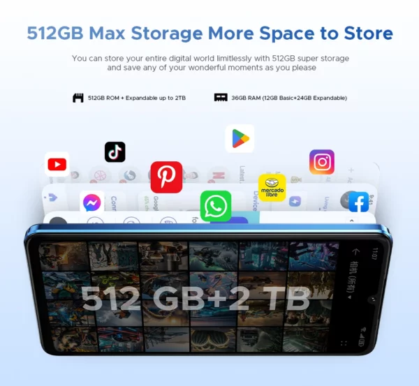 DOOGEE Note59 Pro + 5G Smartphone Android 15 Version mondiale 6250mAh batterie 6.75 ''120Hz affichage 12GB 512GB téléphone portable NFC – Image 24