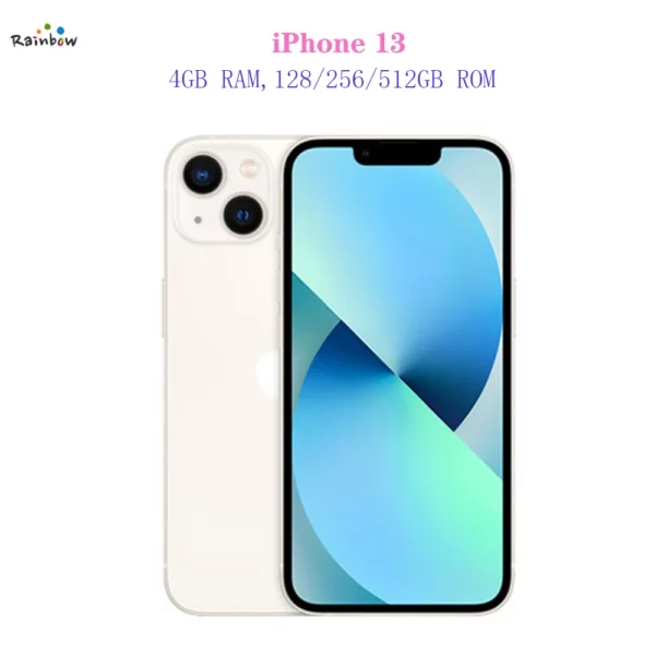 Apple iPhone 13 d'origine 128GB/256GB/512GB téléphone portable 5G LTE identification faciale NFC IOS A15 bionique Hexa Core 6.1 ''12MP et 12MP 3240mAh – Image 6