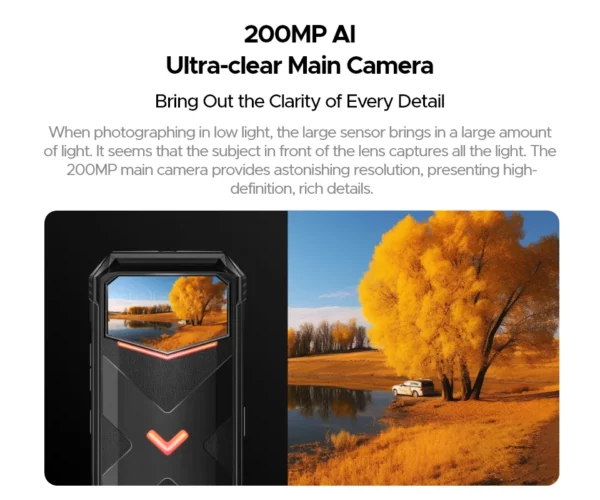 Version mondiale DOOGEE V Max Plus téléphone robuste 6.58 "120Hz affichage 16GB 512GB 200MP AI caméra 22000mAh effet d'éclairage Android 14 – Image 37