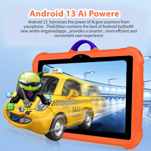 Nouveau 7 pouces 5G WiFi tablette Pc pour les meilleurs cadeaux pour enfants Android enfants jeu éducatif apprentissage tablettes Quad Core 4GB RAM 64GB ROM – Image 4