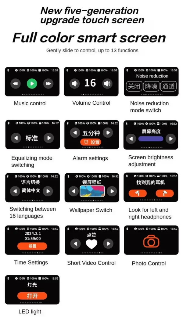 Nouveau pour Sooyn écouteurs Audio portables bluetooth sans fil contrôle par application originale temps de travail 68 heures réduction du bruit A9 pro LZ-G4 – Image 24