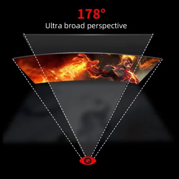 Souris de jeu ultralégère ou moniteur incurvé de 24 pouces, moniteurs d'ordinateur FHD(1920 × 1080p) 75HZ, grand angle de vision de 178 °, moniteur PC – Image 13