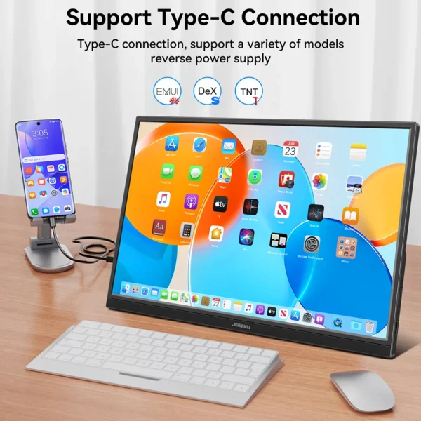 Moniteur d'ordinateur 14 "/15.6"/16 ", écran tactile IPS, panneau LCD HD, moniteur Portable USB-C, compatible HDMI pour ordinateur Portable Switch PS4/PS5 – Image 6