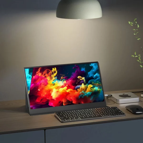 Moniteur Portable 15.6 pouces 1920x1080 60HZ pour ordinateur Portable XBOX PS4/5 commutateur TV Box Extension de téléphone Portable avec cadre en métal – Image 5
