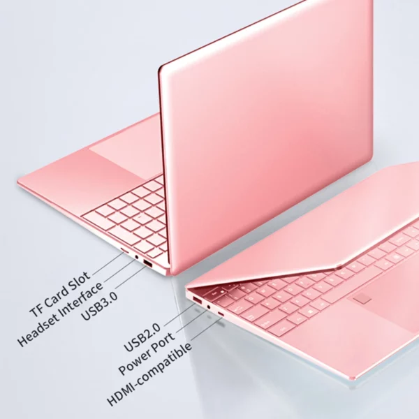 Ordinateur portable rose glamour 15,6" : Windows 11 Office Education, Intel Celeron N5095, 16 Go de RAM, SSD 1 To, double WiFi et lunette ultra-étroite – Image 14