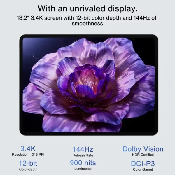 Tout nouveau OnePlus Pad 3 Version mondiale tablette Snapdragon 8 Elite 13.2 "144Hz affichage 3.4K résolution 8 haut-parleurs Wi-Fi 7 Android 15 – Image 4
