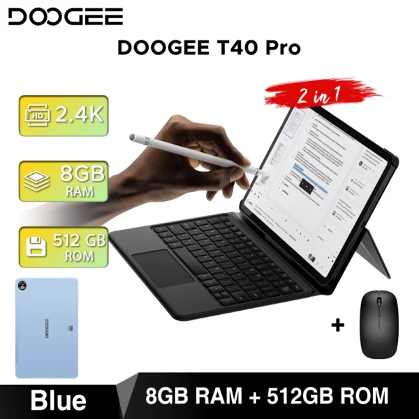 Doogee-Tablette T40 Pro, 12 ", IPS, 2.4K, 20 Go, 8 Go, 512 Go, Android 14, Helio G99, 6nm, 10800mAh, 18W Charge, 7.6mm, Ultra-mince, Première mondiale – Image 12