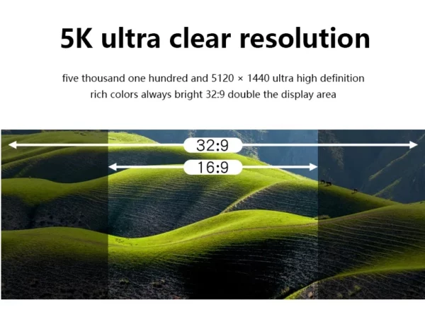 Moniteurs d'ordinateur de bureau incurvés, moniteur de jeu, écran ultra large, 49 pouces, 5K, 75Hz, 144Hz, courbe 5120x1440, PS Xbox – Image 17