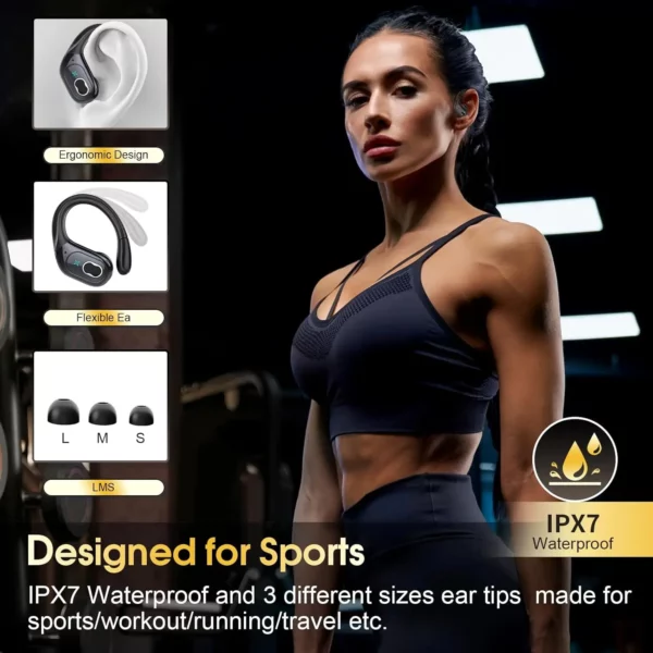TWS sport écouteurs Bluetooth 5.4 HIFI basse sans fil casque LED tactile mains libres écouteur suppression du bruit casque étanche – Image 2