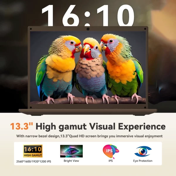 Adreamer ordinateur Portable 13.3 pouces ordinateurs portables bas prix avec processeur Intel 2.5K FHD IPS 8GB 1T SSD 2.5K FHD affichage ordinateur Portable – Image 2