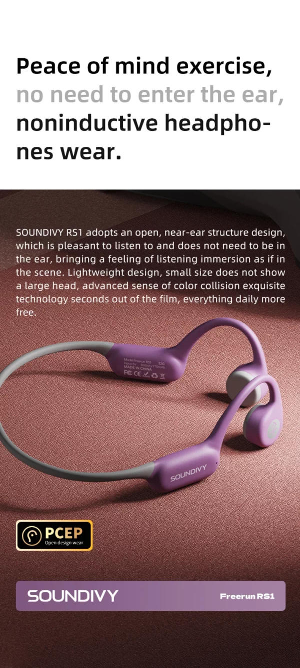 SOUNDIVY RS1 écouteurs à Conduction osseuse Bluetooth sans fil 32GB mémoire IPX8 étanche natation et course sport écouteurs – Image 20