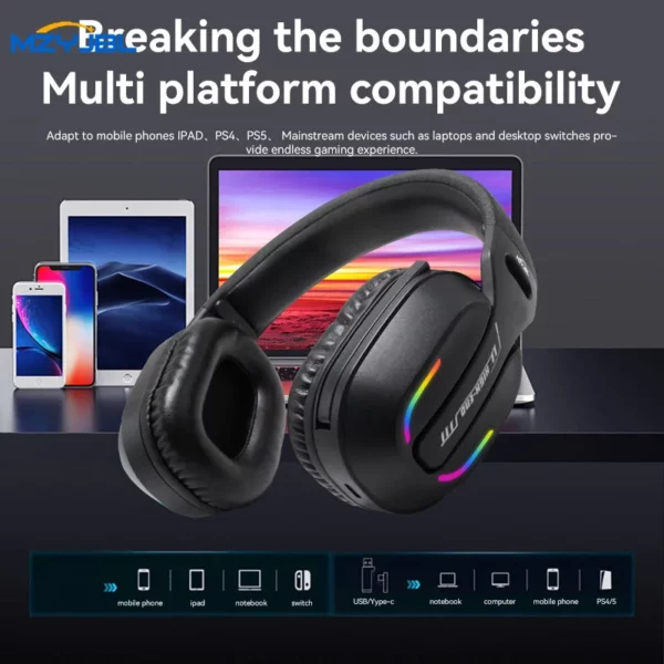 MZYJBL Bluetooth casque GT100 ENC suppression du bruit 2.4G casque sans fil sur l'oreille 5.4 écouteur étanche sport écouteurs – Image 2