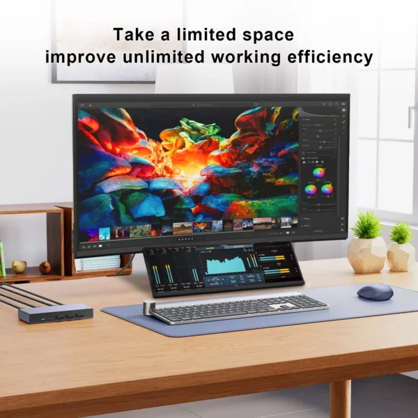 Wisecoco 12.3/14.5 pouces 2K 2560x720 IPS tactile moniteur Portable de jeu HDMI écran secondaire externe affichage auxiliaire – Image 5