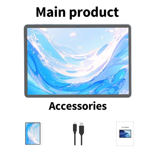 Relndoo Nouvelle tablette Android 15, 24 Go (4 + 20 élargies) RAM + 128 Go de ROM, processeur T615, écran IPS 11 pouces 1280 * 800, WIFI, type C, GPS – Image 7