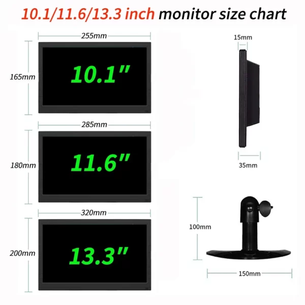 Petit moniteur de sécurité Portable avec double haut-parleurs intégrés, entrée HDMI VGA BNC pour ordinateur Portable CCTV Raspberry Pi Xbox PS3/4/5 – Image 10