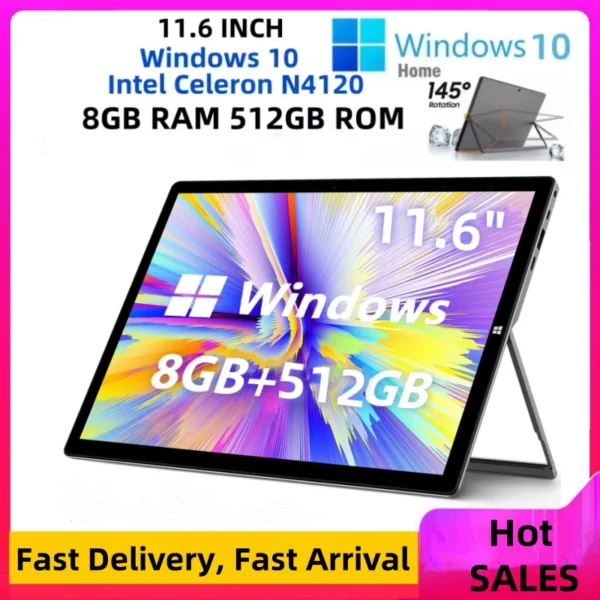 Terra PAD1162 Windows 10 tablette 11.6 pouces LPDDR3 8GB RAM 512GB SSD ROM Intel Celeron N4120 Quad Core 1920x1080 Pixel