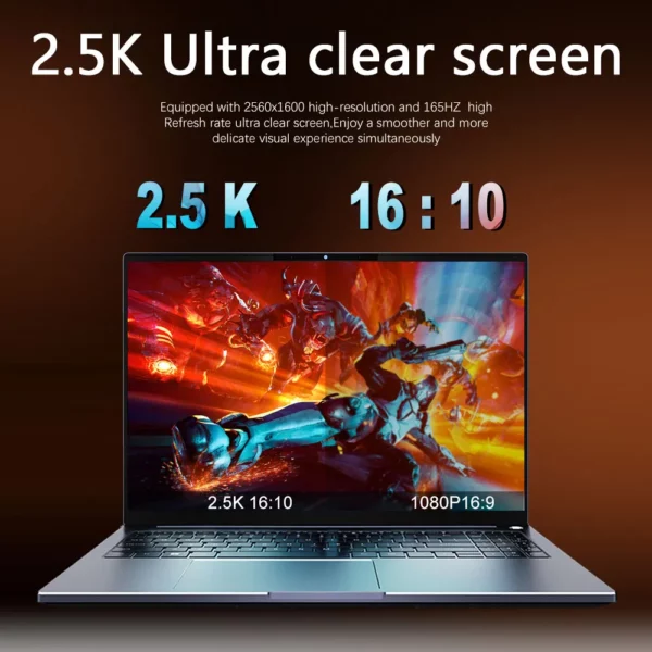 CRELANDER  Ordinateur portable Processeur AMD Ryzen 8845HS 8 cœurs 16 threads 16 pouces LCD 2560 * 1600-165HZ DDR5 Ordinateur portable Ordinateurs portables de jeu – Image 5