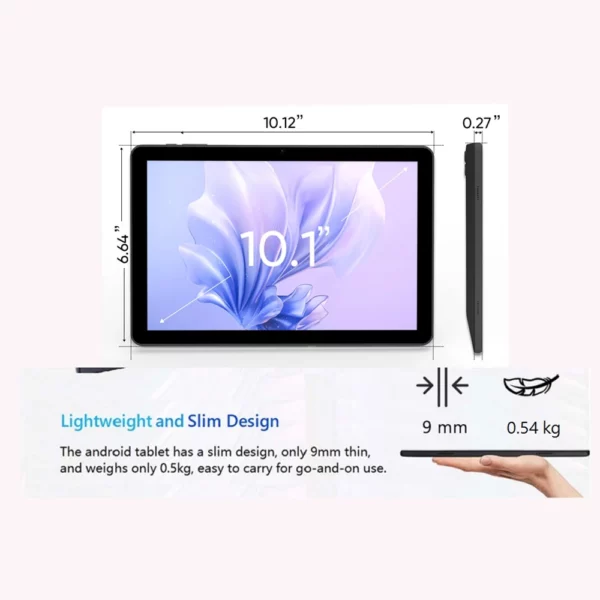 Tablette Android 14 CWOWDEFU, 10,1 pouces, Octa-core 8 Go de RAM 128 Go de ROM, 6000 mAh, Type-C, certifiée Google, Wifi6, caméras 5MP + 8MP, tablette PC – Image 6